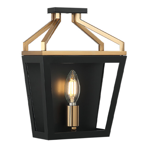 Matteo Lighting Mavonshire Black & Aged Gold Brass Sconce