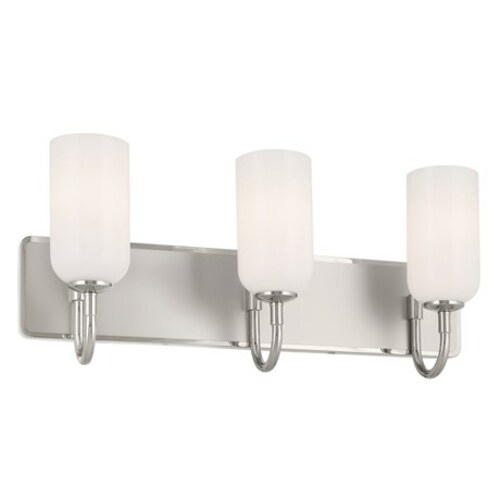 Solia Polished Nickel & Satin Nickel Bathroom Light by Kichler Lighting