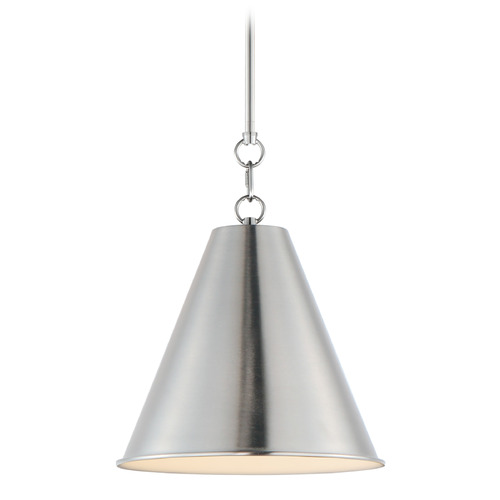 Veritas Satin Nickel & Painted White Pendant by Maxim Lighting