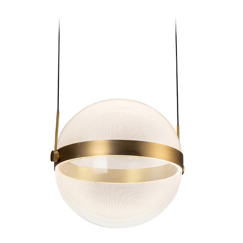 Kuzco Lighting Pisces Brushed Gold LED Pendant Light with Globe Shade