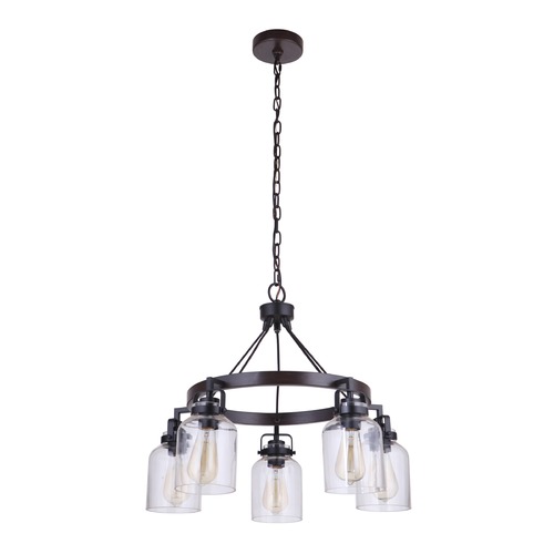 Craftmade Lighting Foxwood 5-Light Chandelier in Flat Black by Craftmade Lighting 53625-FBDT