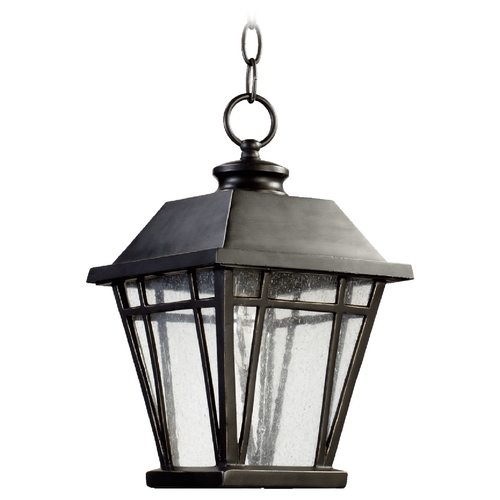 Quorum Lighting Seeded Glass Outdoor Hanging Light Bronze by Quorum Lighting 765-8-95