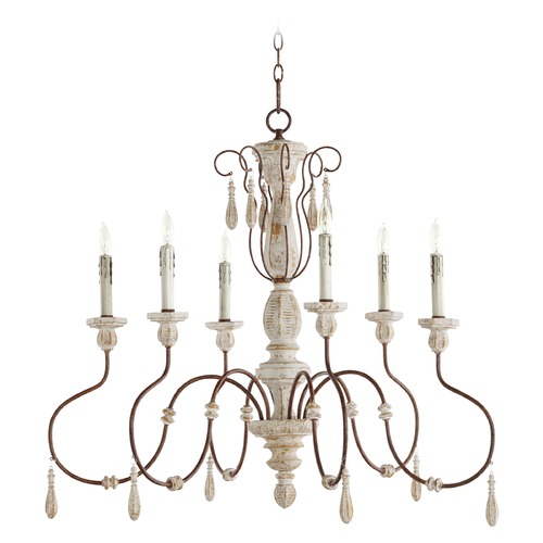 Quorum Lighting La Maison Manchester Grey & Rust Accents Chandelier by Quorum Lighting 6152-6-156