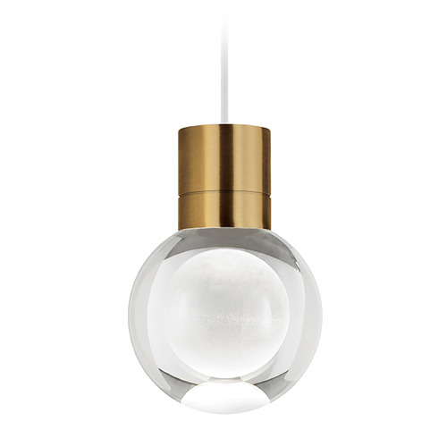 Visual Comfort Modern Collection Visual Comfort Modern Collection Mina Aged Brass LED Mini-Pendant Light with Globe Shade 700TDMINAP1CWR-LED922