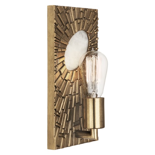 Robert Abbey Lighting Robert Abbey Lighting Goliath Antiqued Modern Brass with White Rock Crystal Accent Sconce 418