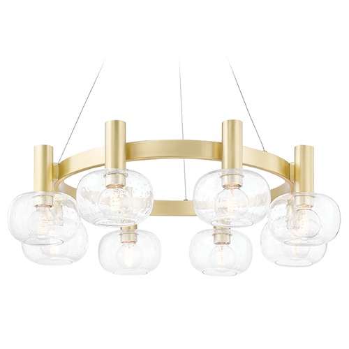 Mitzi by Hudson Valley Harlow Aged Brass Chandelier by Mitzi by Hudson Valley H403808-AGB