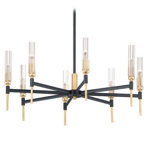 Maxim Lighting Flambeau Black & Antique Brass LED Chandelier