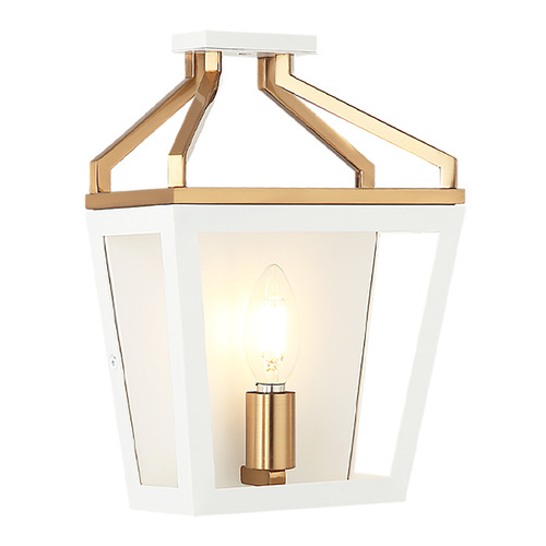 Matteo Lighting Mavonshire White & Aged Gold Brass Sconce