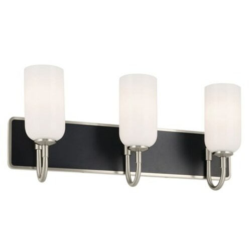 Solia Brushed Nickel & Black Bathroom Light by Kichler Lighting