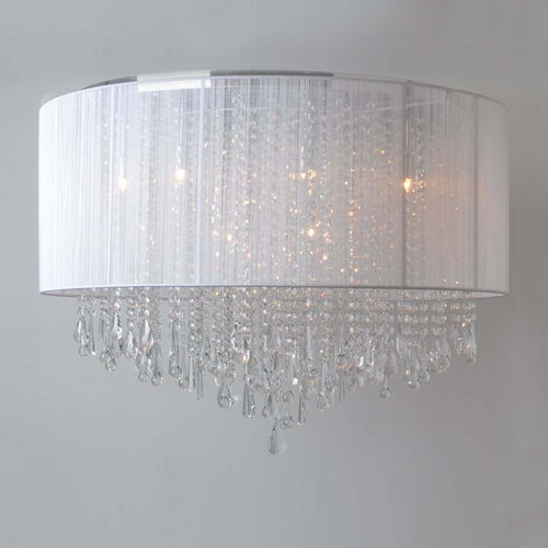 Avenue Lighting Beverly Drive Chrome Pendant Light with Drum Shade