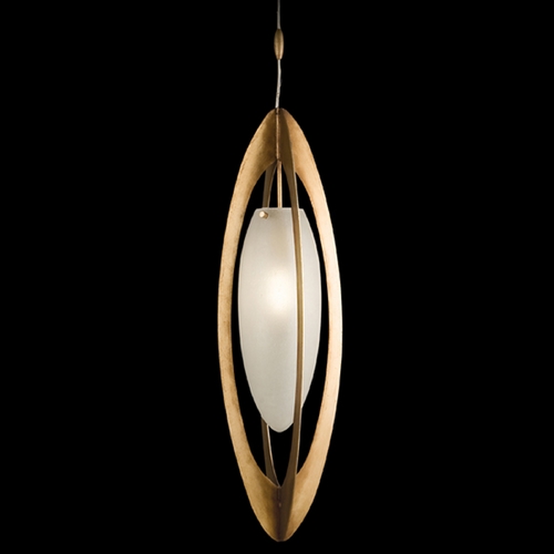 Frosted Seeded Glass Mini-Pendant Light Gold Leaf Fine Art Lamps