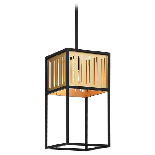 Matteo Lighting Goldenguild Matte Black & Brushed Gold Pendant by Matteo Lighting C67701MB