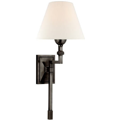 Visual Comfort Signature Collection Alexa Hampton Jane Tail Sconce in Gun Metal by Visual Comfort Signature AH2310GML