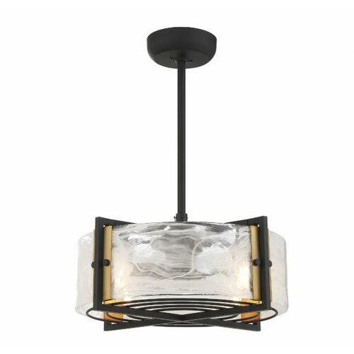 Hayward 4-Light Fan Dlier in Matte Black & Warm Brass by Savoy House