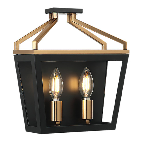 Matteo Lighting Mavonshire Black & Aged Gold Brass Sconce