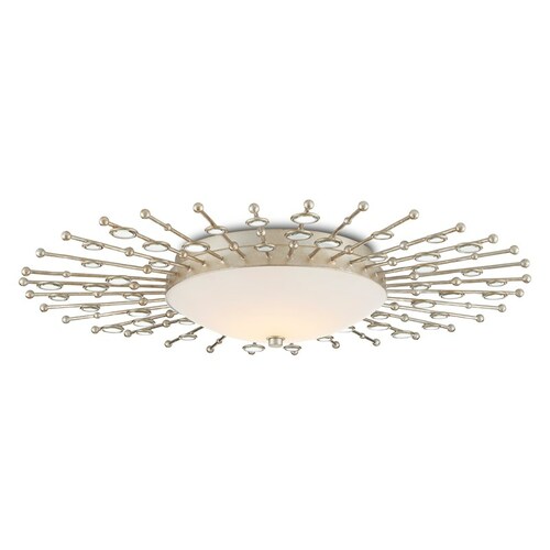 Planisphere LED Flush Mount in Silver Leaf by Currey & Company