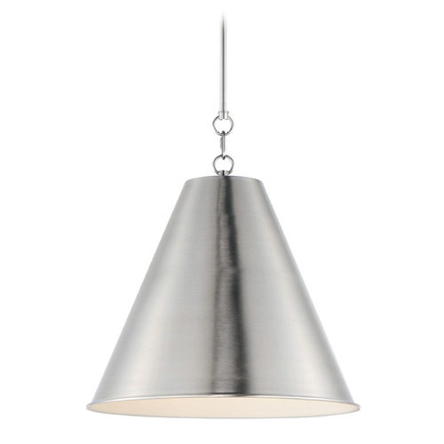 Veritas Satin Nickel & Painted White Pendant by Maxim Lighting