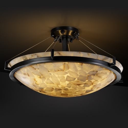 Justice Design Group Justice Design Group Alabaster Rocks! Collection Semi-Flushmount Light ALR-9682-35-MBLK