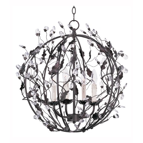 Maxim Lighting Maxim Lighting Elegante Oil Rubbed Bronze Pendant Light with Globe Shade 2854OI