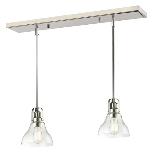 Z-Lite Z-Lite Forge Brushed Nickel Multi-Light Pendant with Bowl / Dome Shade 320-8MP-2BN