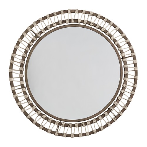 34-Inch Round Natural Jute Mirror in Brown Wash by Capital Lighting