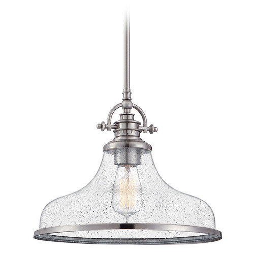 Quoizel Lighting Grant 13.50-Inch Pendant in Brushed Nickel by Quoizel Lighting GRTS2814BN