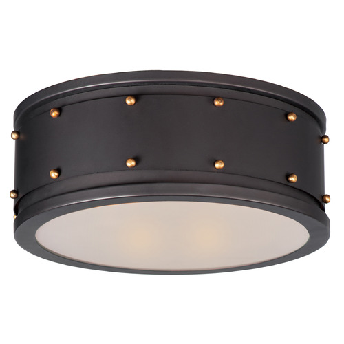Maxim Lighting Trestle Oil Rubbed Bronze & Antique Brass Flushmount Light