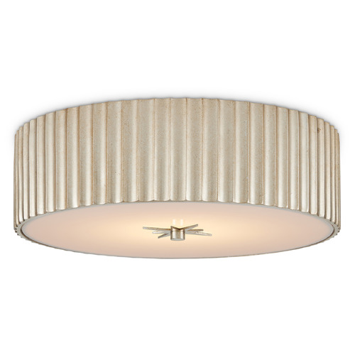 Currey and Company Caravel Silver Leaf LED Flushmount Light