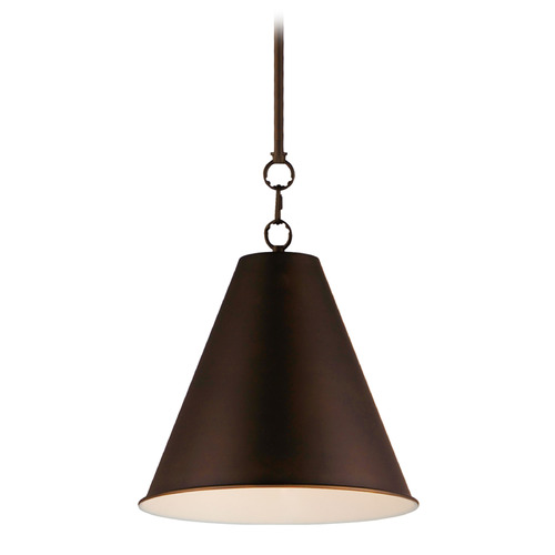 Veritas Chestnut Bronze & Painted White Pendant by Maxim Lighting