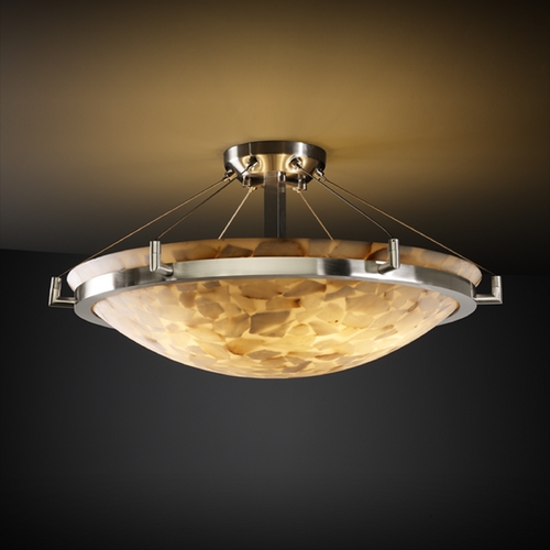 Justice Design Group Justice Design Group Alabaster Rocks! Collection Semi-Flushmount Light ALR-9682-35-NCKL