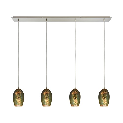 Elk Lighting Elk Lighting Illusions Satin Nickel Multi-Light Pendant with Bowl / Dome Shade 10506/4LP