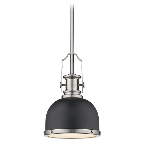 Z-Lite Melange Matte Black & Brushed Nickel Mini Pendant by Z-Lite 725MP-MB+BN