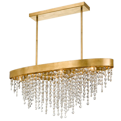 Crystorama Lighting Winham Crystal Linear Light in Antique Gold by Crystorama Lighting WIN-619-GA-CL-MWP