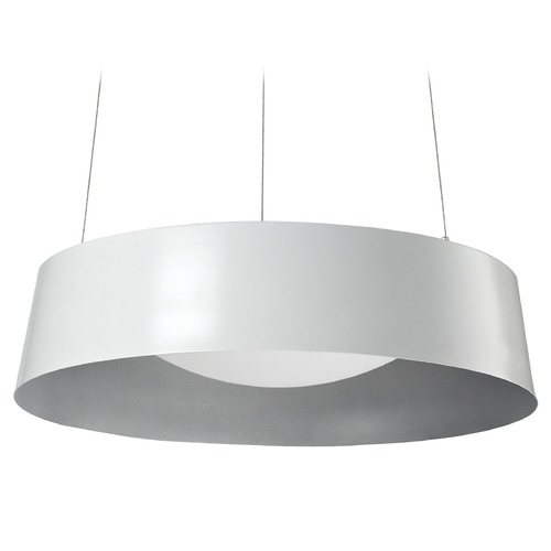 Modern White and Silver LED Pendant 3000K 970LM by Kuzco Lighting