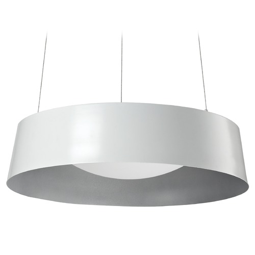 Kuzco Lighting Modern White and Silver LED Pendant 3000K 970LM by Kuzco Lighting 401207WH-LED