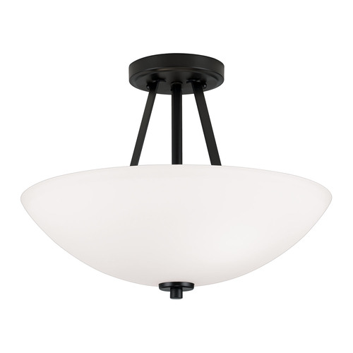 HomePlace by Capital Lighting Stewart 15.50-Inch Matte Black Semi-Flush by HomePlace by Capital 218921MB