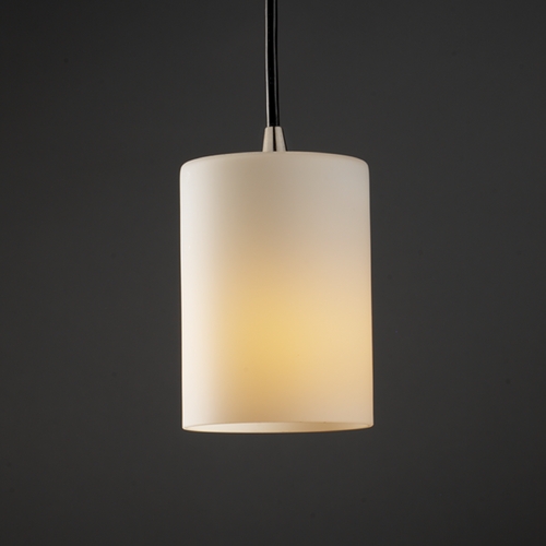 Justice Design Group Justice Design Group Fusion Collection Mini-Pendant Light FSN-8815-10-OPAL-NCKL