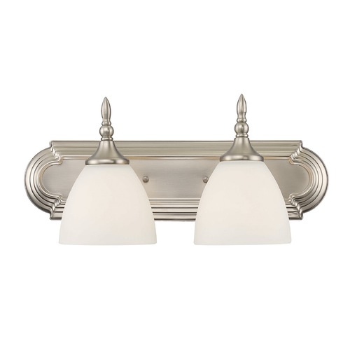 Herndon Satin Nickel Bathroom Light by Savoy House