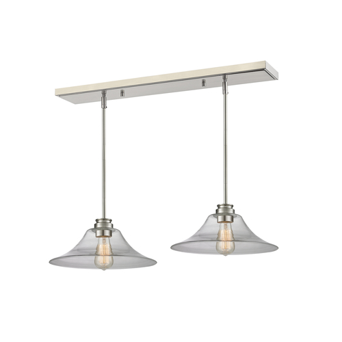 Z-Lite Z-Lite Annora Brushed Nickel Multi-Light Pendant with Bell Shade 428MP14-2BN