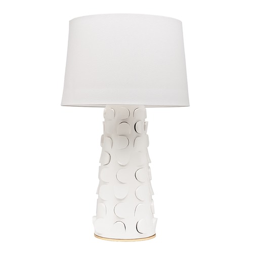 Mitzi by Hudson Valley Naomi White Lustro & Gold Leaf Combo Table Lamp by Mitzi by Hudson Valley HL335201-WH/GL