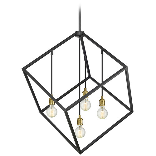 Z-Lite Vertical Bronze & Olde Brass Pendant by Z-Lite 478P34-BRZ-OBR