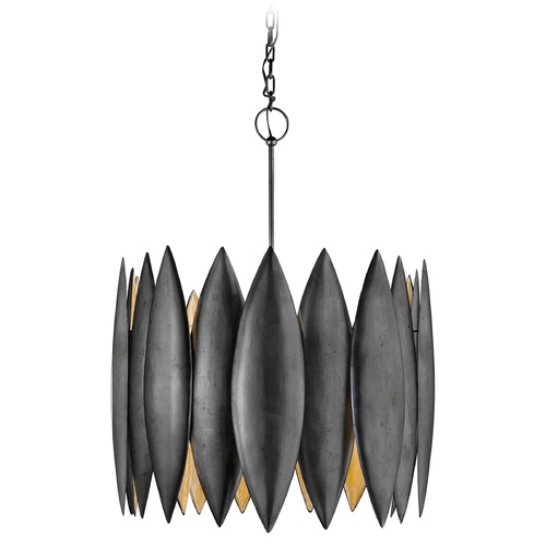 Visual Comfort Signature Collection Barry Goralnick Hatton Large Chandelier in Aged Iron by Visual Comfort Signature S5048AI