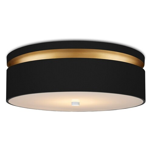Currey and Company Lighting Serenity 18.50-Inch LED Flush Mount in Black & Gold by Currey & Co 9999-0070