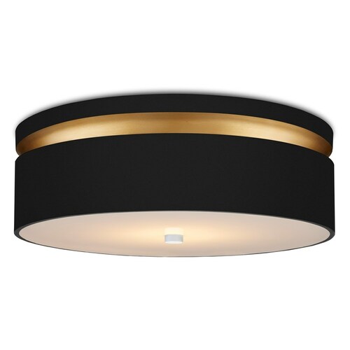 Serenity 18.50-Inch LED Flush Mount in Black & Gold by Currey & Co