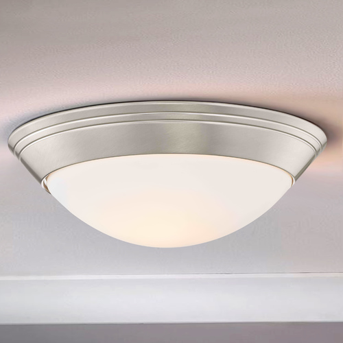 Design Classics Lighting Satin Nickel Flush Mount Ceiling Light 12-Inch Wide 1012-09/W