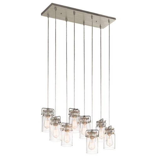 Brinley 8-Light Brushed Nickel Linear Chandelier by Kichler Lighting