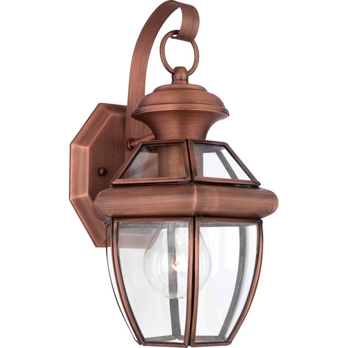 Newbury Outdoor Wall Light in Aged Copper by Quoizel Lighting