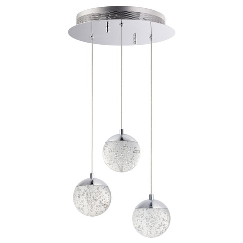 Orb II Polished Chrome LED Multi-Light Pendant by ET2 Lighting