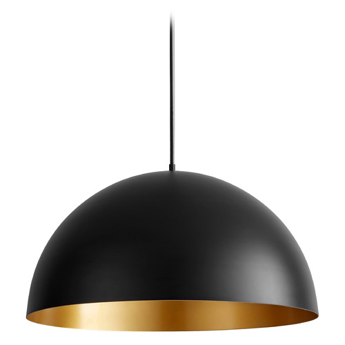 Lucci 23-Inch LED Pendant in Black & Brass by Oxygen Lighting