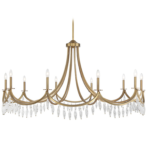 Savoy House Lighting Warm Brass Crystal Chandelier